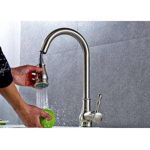 Long Reach Pull Down Sprayer Kitchen Bridge Faucets Dual Mode ROVATE