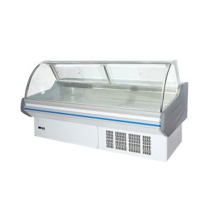 Multifunctional Glass Curved Refrigerated Deli Showcase Single Temperature Deep