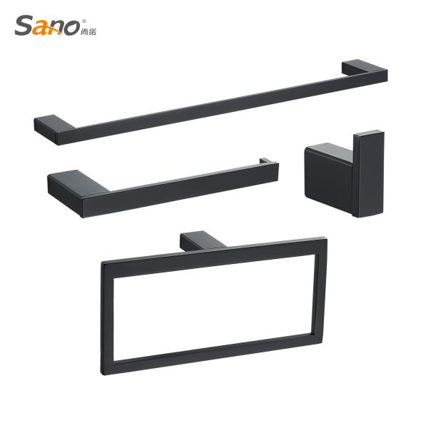 Sanitary Ware Square Bathroom Hardware Sets Stainless Steel 304 Restroom