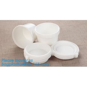 Custom printed disposable PLA hot soup bowls, kraft paper soup cup,Eco-Friendly