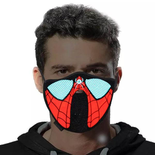 Quality Sound Activated Light Up LED Face Mask USB Rechargeable With EL Light wholesale