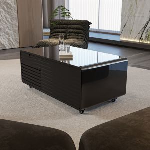 Wireless Charging Modern Coffee Table with Mini Fridge Living Furniture