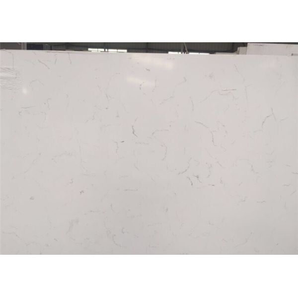 Quartz Slab Artificial White Carrara Quartz Polished Surface Treatment