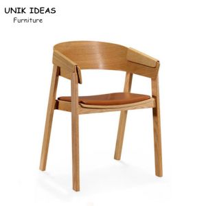 China 76cm Nature Wood Dining Chair Coffee Lounge Armrest 8.5kg on sale