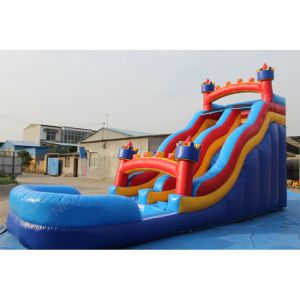 Customized Color Inflatable Bounce House Water Slide Pool Combo for Kids and