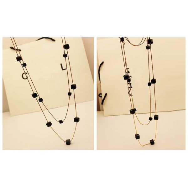Quality Contracted crystal necklace multilayer handmade beaded long crystal wholesale