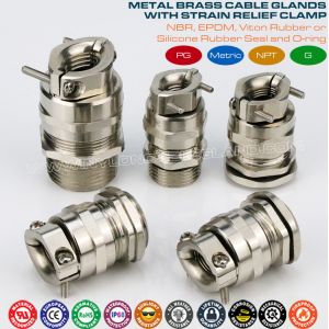 Brass IP68 Waterproof PG13.5 Thread Cable Gland with Strain Relief Clamp for 6