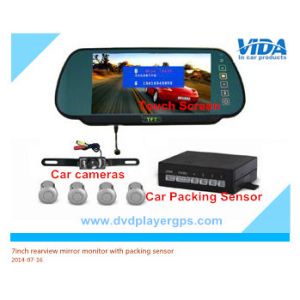 7inch bluetooth rearview car mirror monitor with USB&SD and car security camera