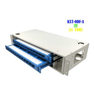 FTTB Rack Fiber Patch Panel , Terminal 2U 24 Way Cat6 Patch Panel Splice Tray