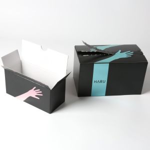 Printed Mailer Box with Tear double-sided tape Silver Cardboard Zipper Packaging