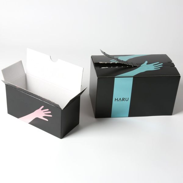 Printed Mailer Box with Tear double-sided tape Silver Cardboard Zipper Packaging