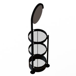 Metal Baskets Liquor Display Cabinet Iron Tube Frame