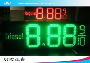 Cheap Low Voltage 12v Digital Gas Station Led Price Sign Display , Red / Green for sale