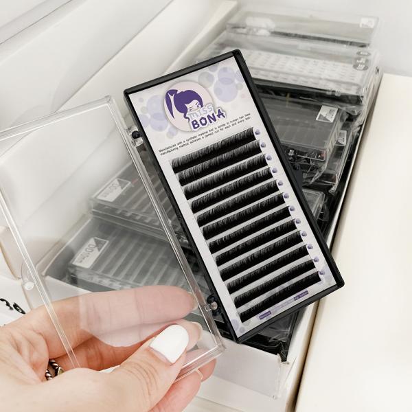Quality Matte Black Russian Volume Eyelash Extensions Custom Curl Style High Flexibility wholesale