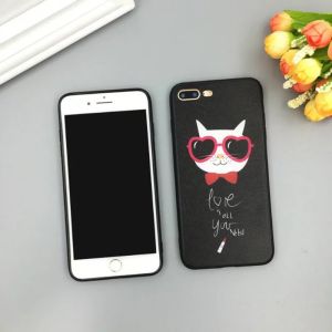 PC+TPU Silk Grain Cool Cat Pattern Back Cover Cell Phone Case For iPhone 7 6s