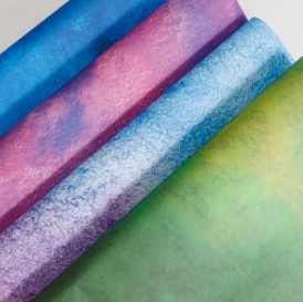 Partysu Colorful Ink Wash Dyeing Waterproof Floral Flower Packaging Paper Shipping Time 30-45 Days