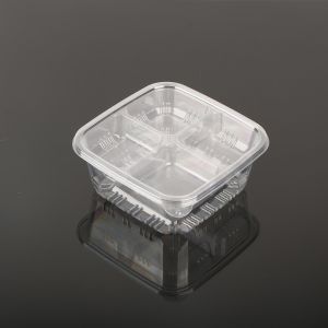 Customize PET Clear Disposable Plastic square Cake Container Disposable Fruit