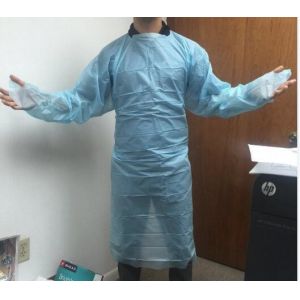 PE / PEVA Disposable Isolation Clothing Personal Safety Apron With Sleeves