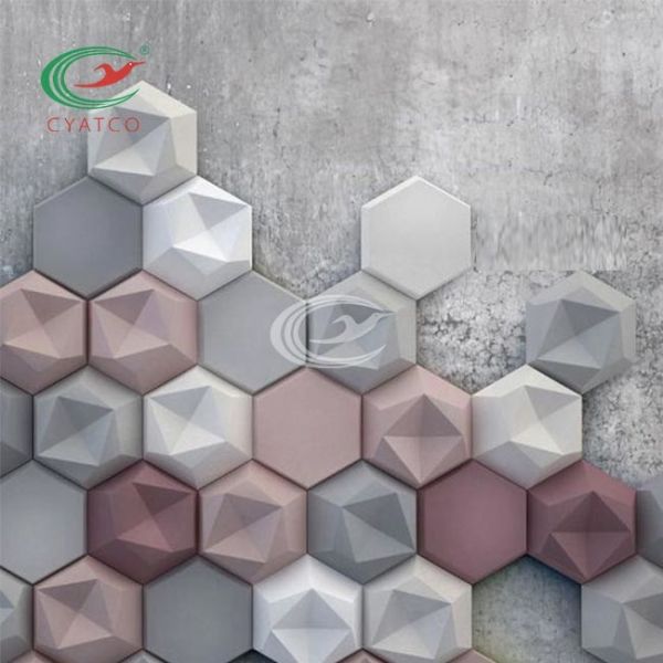 Polyester Fiber 3D Hexagon Acoustic Panels Durable For Music Room