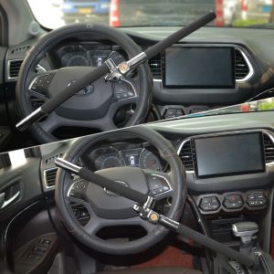 MONOJOY Foldable Steering Wheel Lock Heavy Duty Anti Theft Clamp Device
