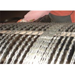 200gsm Hot Dipped Galvanized 75mmx150mm Openning Welded Razor Barbed Wire Mesh