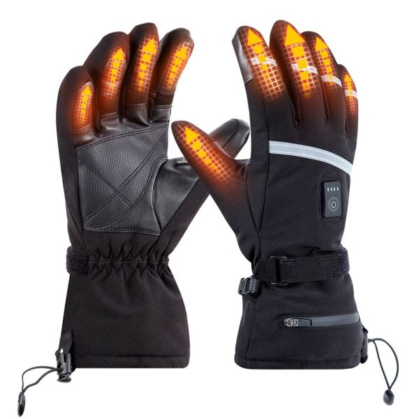 7.4V Lithium USB Electric Battery Rechargeable Heated Ski Gloves Man With 3