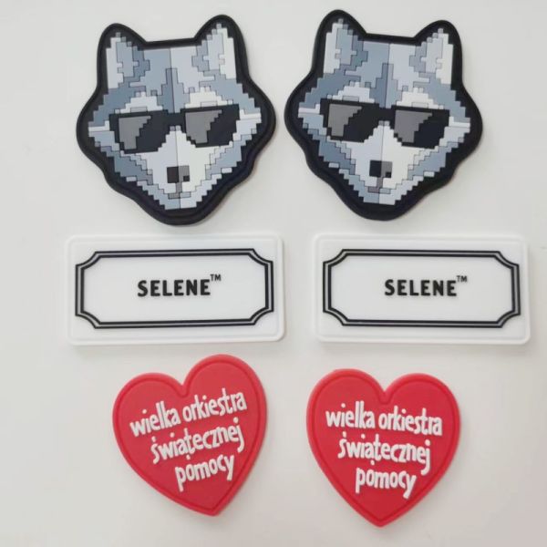 Heat Transfer Silicone Label Silicone Rubber Tag Badge Multicolor Cartoon Pattern ENISO20471