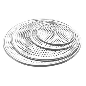 14 inch perforated round aluminum pizza pan baking tray punched pizza tray for