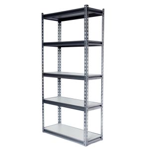 Gourd Hole Five Panels Wide Span Shelving / Factory Boltless Warehouse Shelving In Grey