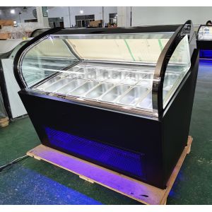 14 Pans Gelato Ice Cream Display Freezer minus 18-22 degree Low noise