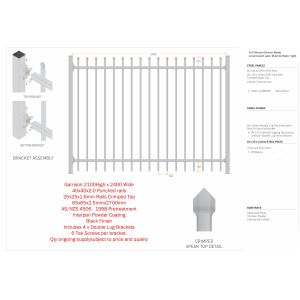 hot dipped galvanized and PVC powder coated aluminium fence or Garrison fence