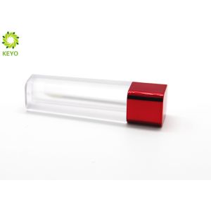 10ml Empty Lip Gloss Tubes With Brush , Luxury Square Clear Lip Gloss Bottles