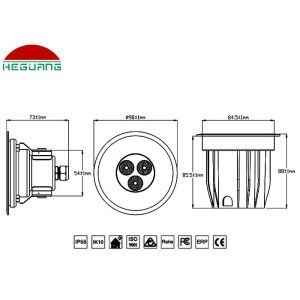 Color Changing Underwater Led Pond Lights Recessed IP68 2 Years Warranty