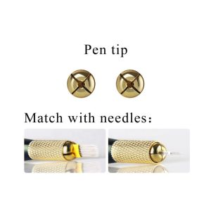 Elegant Multifunctional Manual Tattoo Pen Black Golden Microshading Handpiece