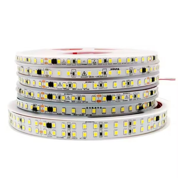Quality 120LEDs/m Flexible LED Strip for Indoor No Driver Needed CRI80 2835 SMD 8mm PCB Length 5M/10M wholesale