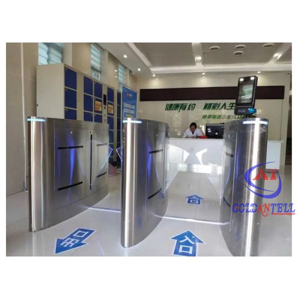 Quality Fast Pass Pedestrian Turnstile High Speed Fingerprint Double Wing Flap Turnstile Barrier wholesale