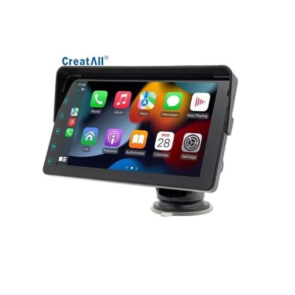 Quality Creatall 7-Inch Portable Car MP5 Wireless CarPlay for Bluetooth FM Transmitter HD Rearview Camera Dashboard Placement 1-Year wholesale