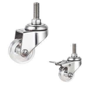Package Customizable 40MM Size Wheel Clear PC threaded stem caster