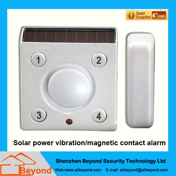 Quality Solar power vibration magnetic contact alarm with rechargeable Li-Ion backup batter wholesale