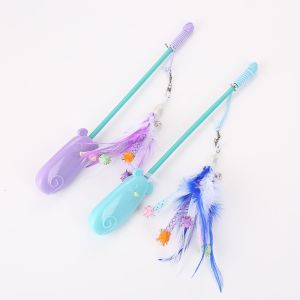 China Feather Funny Telescopic Cat Toy Plastic 42g Cat Laser Teaser on sale