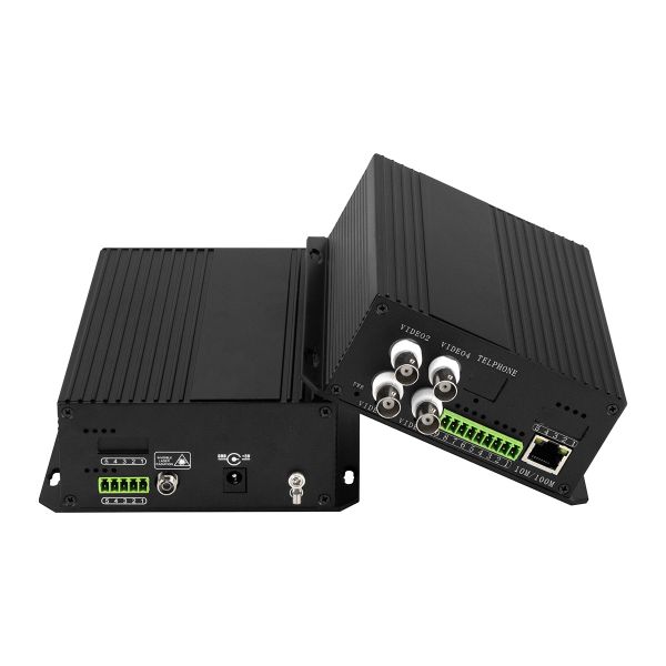 4 Channel CCTV Analog Video To Fiber Optic Converter NTSC/PAL/SECAM Compatible