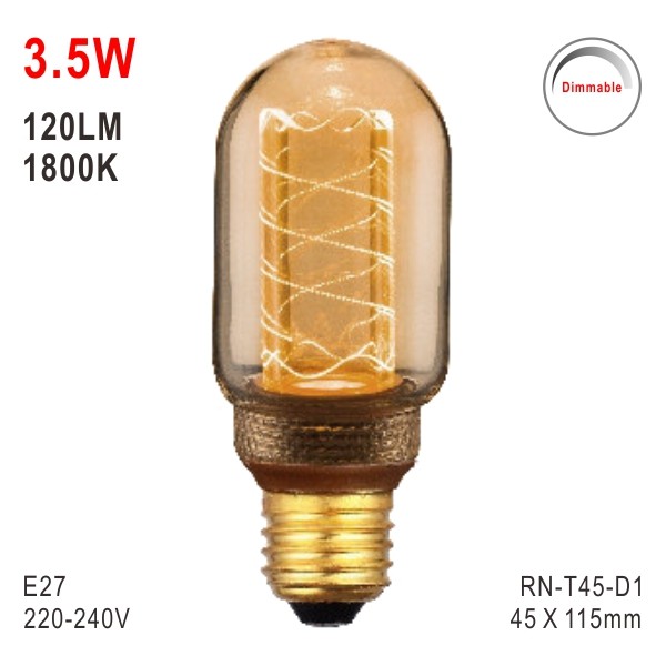 T45 Bulb, LED Deco Bulb, E27 Bulb, Fashionable Glass Bulb, Warm White LED Candle