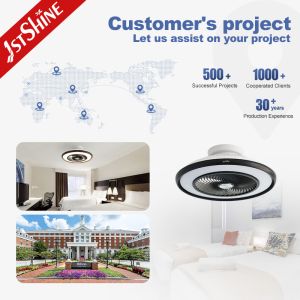 Compact 22 Inch Modern Flush Mount Ceiling Fan With LED Light 6-Speed Remote