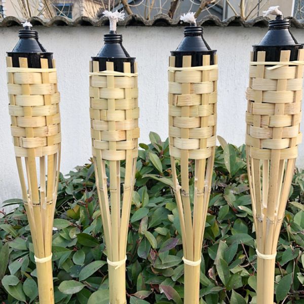 180cm Natural Bamboo Handmade Torch Bamboo Tiki Torches For Garden Lighting Luau