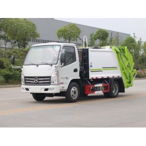 4 Cubic Compression Garbage Truck With Box Structure