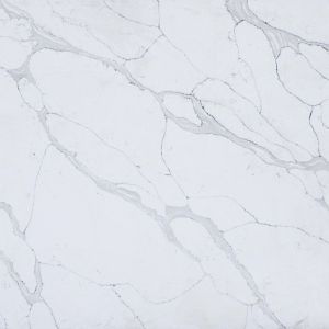 White Calacatta Laza White Counter Top Polished Quartz Surface Artificial Stone