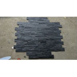 Black Slate Wall Stone Panels For Inside / Outside Wall Stone Cladding