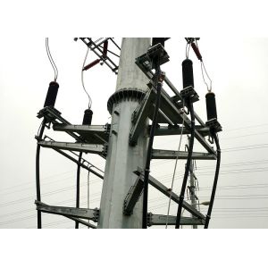 Customized Height Monopole Transmission Tower 470 - 630 Mpa High Tensile Steel