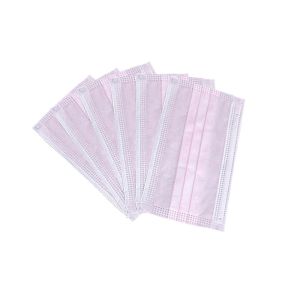 China Dust Protective Disposable Mouth Mask Face Mask Earloop 3 Ply Pink on sale