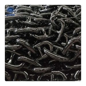 In Stock 81MM Grade U3 Stud Link Anchor Chain With Certificate Black Painted